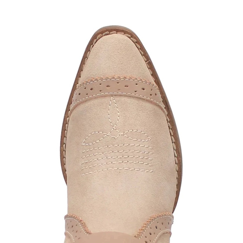 DINGO GUMMY BEAR LEATHER SAND SUEDE BOOTIE STYLE size 9.5W brand new beige - Picture 14 of 16